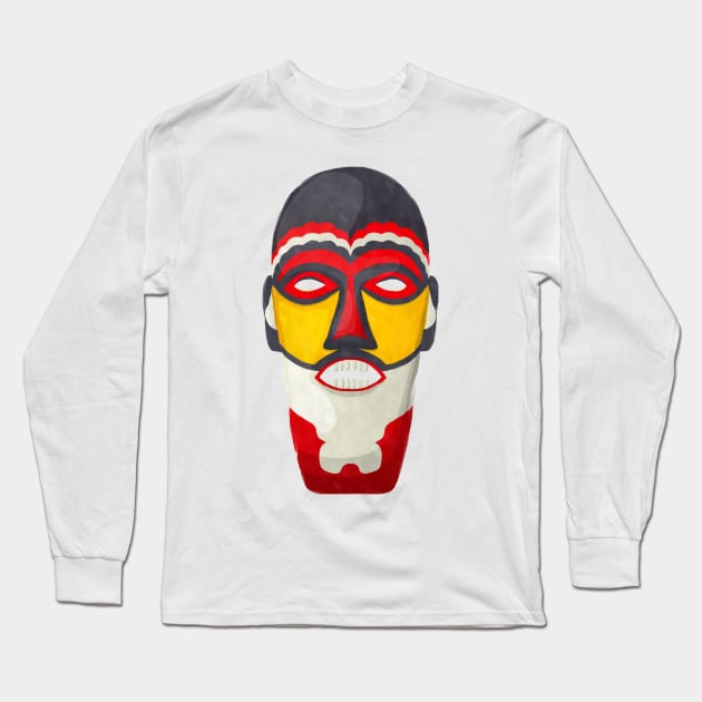 Watercolor tribal mask Long Sleeve T-Shirt by lirch